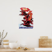 Vooruit! Met drie revolutionaire banners hoog! DPR Poster (Keuken)