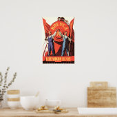 Vooruit naar de Grote Goal! China Russisch communi Poster (Keuken)