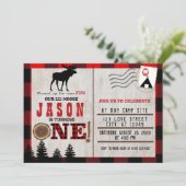 Vooruit voor een leuke kleine Moose 1e verjaardag Kaart (Staand voorkant)