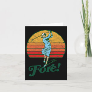 Vooruit! Vrouw Golf Retro Funny Woman Golfer Kaart