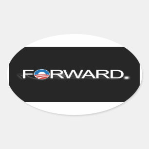 Vooruitblik voor Obama 2012 Ovale Sticker
