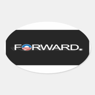 Vooruitblik voor Obama 2012 Ovale Sticker