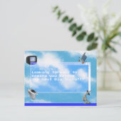 Vooruitblikkend het Thema van de Computer van Wind Briefkaart (Staand voorkant)