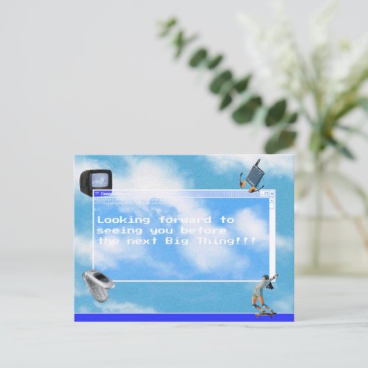 Vooruitblikkend het Thema van de Computer van Wind Briefkaart (Staand voorkant)