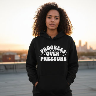Vooruitgang Boven Druk Vet Typography Ontwerp Hoodie