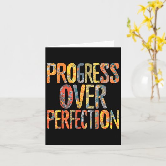 Vooruitgang Boven Perfecte Motivatie Motiverend T Kaart (Gele Bloem)