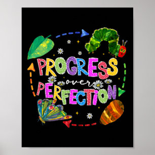 Vooruitgang Boven Perfectie Leraar Terug Naar Scho Poster