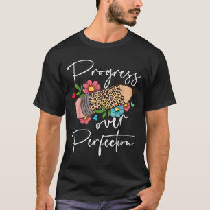 Vooruitgang Boven Perfectie Luipaard Potlood Motiv T-shirt