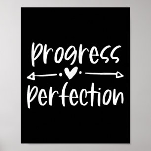 Vooruitgang Boven Perfectie Motivatie  Poster