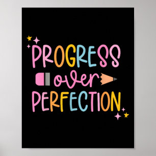Vooruitgang Boven Perfectie Motivatie Terug Naar S Poster