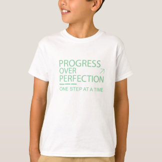 Vooruitgang Boven Perfectie Motiverende Typografie T-shirt