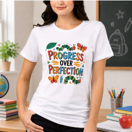 Vooruitgang Boven Perfectie Terug naar School Tri-Blend Shirt