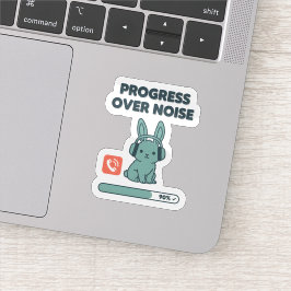 Vooruitgang Boven Ruis Sticker – Motiverende Konij
