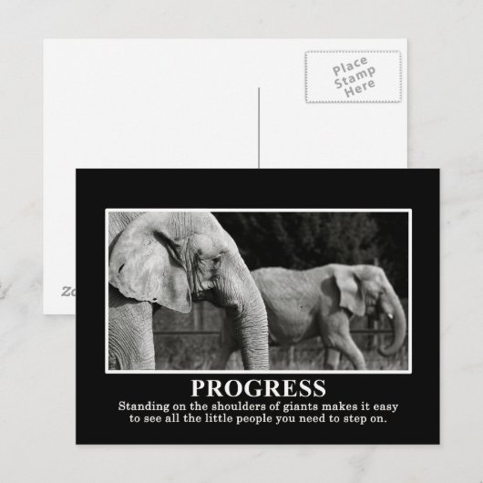 Vooruitgang door de schouders van de schouders van briefkaart (Voorkant / Achterkant)