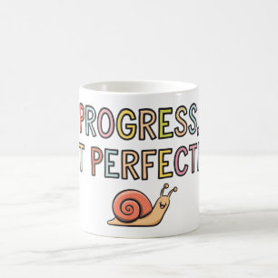 Vooruitgang, geen perfectie koffiemok