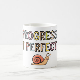 Vooruitgang, geen perfectie koffiemok