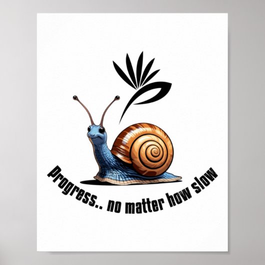 Vooruitgang... hoe traag Sticker Poster (Voorkant)