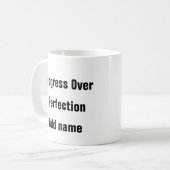 Vooruitgang in de geestelijke gezondheid is geen p koffiemok (Voorkant links)