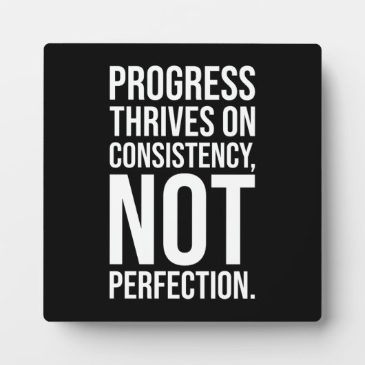 Vooruitgang is consistentie versus perfectie, gym, fotoplaat (Voorkant)