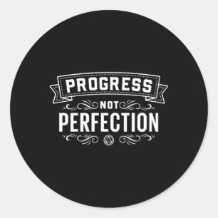 vooruitgang niet perfectie nuchter herstel ronde sticker