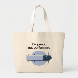 Vooruitgang niet perfectie, vooruitgang boven perf grote tote bag