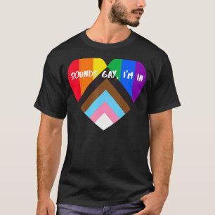 Vooruitgang Pride Hart Vlag klinkt Gay IM in 2 T-shirt