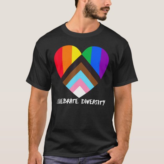 Vooruitgang Pride Regenboog Vlag Inclusiviteit Har T-shirt (Voorkant)