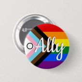 Vooruitgang Pride w I cirkel Ally Button (Voorkant /achterkant)