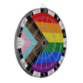 Vooruitgang Rainbow Flag darts, Pride & LGBTQ Dartbord (Voorkant Links)