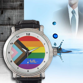 Vooruitgang Rainbow Flag horloge, LGBTQ & Pride mo Horloge