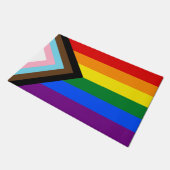 Vooruitgang Rainbow Flag huis mat, Pride, LGBTQ Deurmat (Schuin)