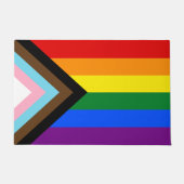 Vooruitgang Rainbow Flag huis mat, Pride, LGBTQ Deurmat (Voorkant)