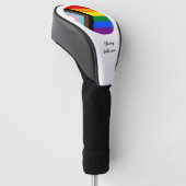Vooruitgang Regenboog Vlag & Pride, monogram / LGB Golfheadcover (Schuin)