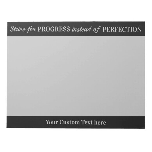 VOORUITGANG vs PERFECTIE aangepaste notitieblokken (Voorkant)