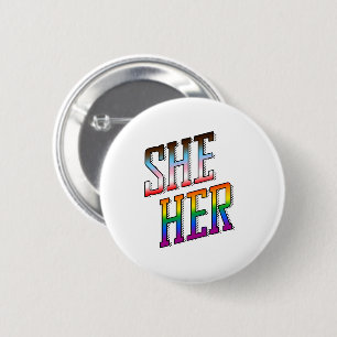 Vooruitgang zegt haar ronde button 5,7 cm