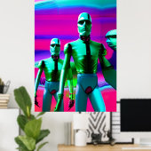 Vooruitlopen op Morgen Ken Gage Pop Surrealisme Poster (Thuiskantoor)