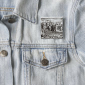 Vooruitzichten van de stad en de haven vierkante button 5,1 cm (In situ)