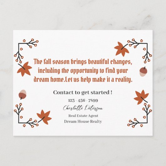 Vooruitzichten voor de Herfst van onroerend goed Briefkaart (Voorkant)