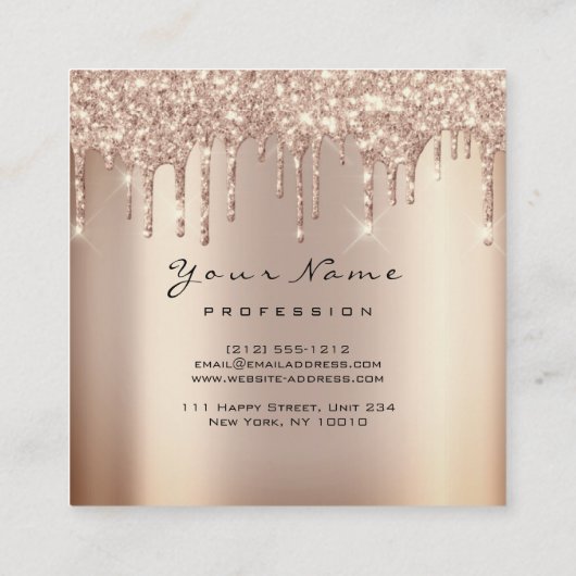 Voorval artistieke evenementsplanner Glitter Spark Vierkante Visitekaartje (Achterkant)