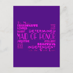 Voorvechters van de Honor Wedding Party : Kwalific Briefkaart