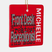 Voorvorkreceptionist Extraordinaire CUSTOM Keramisch Ornament (Rechts)