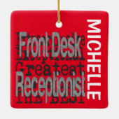 Voorvorkreceptionist Extraordinaire CUSTOM Keramisch Ornament (Achterkant)