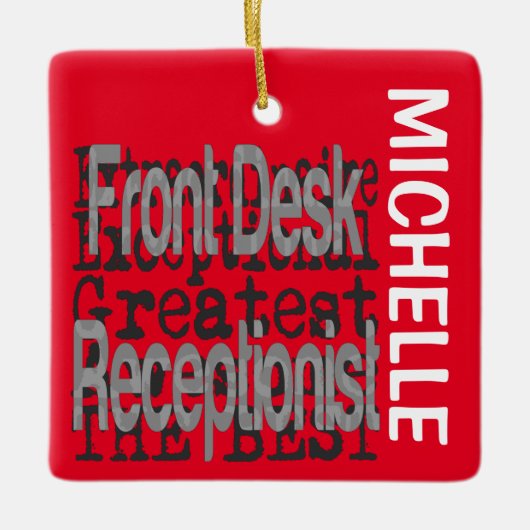 Voorvorkreceptionist Extraordinaire CUSTOM Keramisch Ornament (Voorkant)