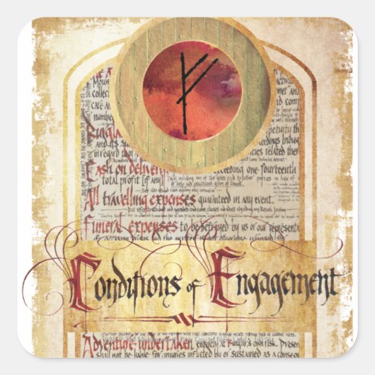 Voorwaarden voor Verloving Vierkante Sticker (Voorkant)