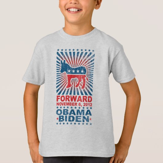 Voorwaarts Obama 2012 Kinder Shirt (Voorkant)