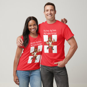 Voorwaarts stormen leuk Engels rugby held T-shirt