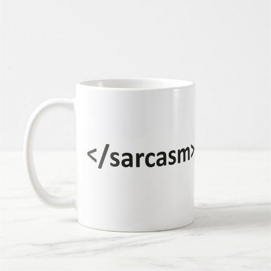 Voorwaartse Slash Sarcasm Code Koffiemok (Links)