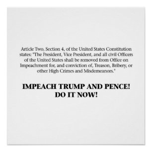 Voorwerpen — Impeach Trump en Pence Perfect Poster