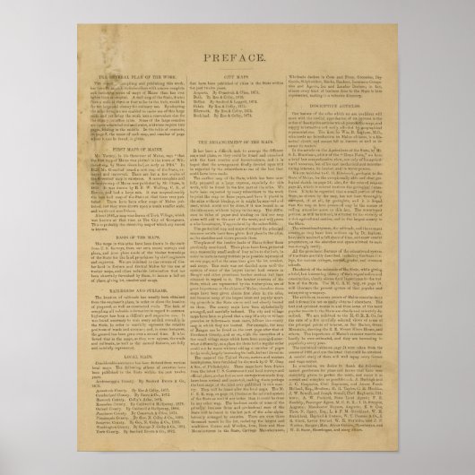Voorwoord Atlas van de deelstaat Maine Poster (Voorkant)