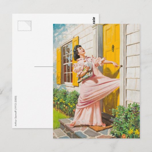 Voorzichtig aan de deur briefkaart (Voorkant / Achterkant)